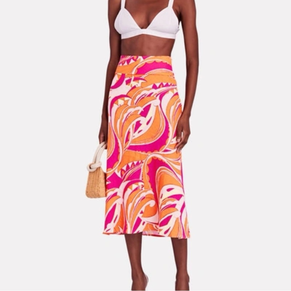 CULT GAIA Laith midi skirt in paisley linen print